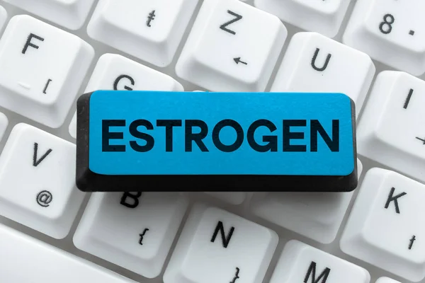 아이디어의 호르몬 그룹인 에스트로겐을 서명은 여성의 의발달을 — 스톡 사진