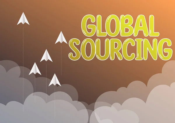 Inspiratie Toont Teken Global Sourcing Business Concept Praktijk Van Het — Stockfoto