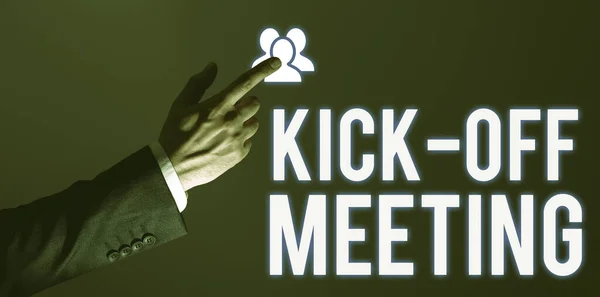 Εννοιολογική Λεζάντα Kick Meeting Business Concept Πρώτη Συνάντηση Την Ομάδα — Φωτογραφία Αρχείου