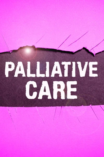 Text sign showing Palliative Care, Business concept specialized medical care for showing with a serious illness