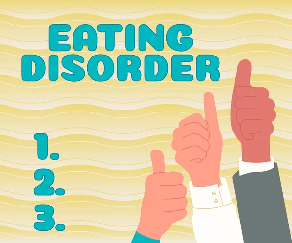 Znak Tekstowy Pokazujący Zaburzenia Jedzenia Pojęcie Oznacza Choroby Które Charakteryzują — Zdjęcie stockowe