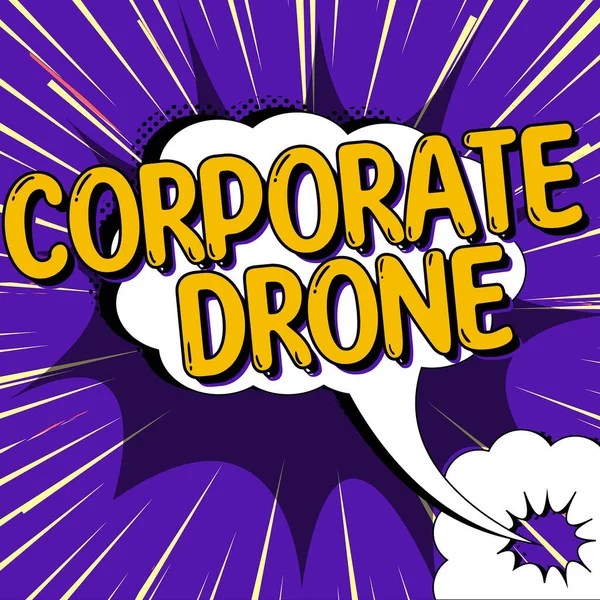 Text Bildtext Presenterar Corporate Drone Affärsöversikt Obemannade Luftfartyg Som Används — Stockfoto