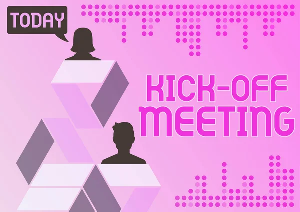 Konceptvisning Kick Meeting Affärsidé Första Möte Med Projektgruppen Och Kunden — Stockfoto