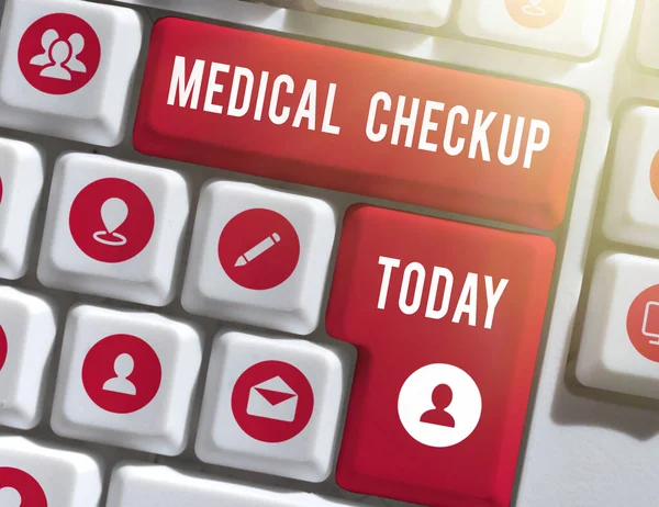 Tekst Bijschrift Presenteren Medical Checkup Business Showcase Medisch Onderzoek Algemene — Stockfoto