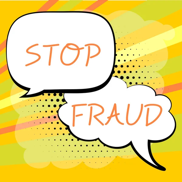 Teks Tulisan Tangan Stop Fraud Kampanye Ide Bisnis Menganjurkan Orang — Stok Foto