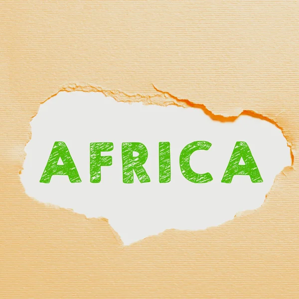 Podpis Tekstowy Przedstawiający Afrykę Świat Przeglądu Biznesu Drugi Wielkości Drugi — Zdjęcie stockowe