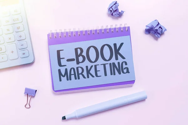 Kavramsal Başlık Book Marketing Herhangi Bir Uyumlu Bilgisayarda Kullanılabilecek Dijital — Stok fotoğraf