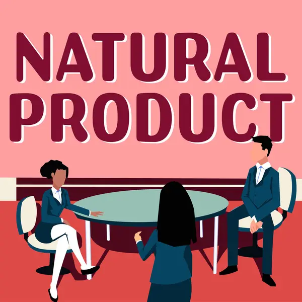 显示自然产品 商业概念 化合物或生物机体产生的物质的启示 — 图库照片
