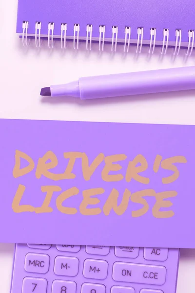 Schreiben Von Text Driver License Business Nähert Sich Einem Dokument — Stockfoto