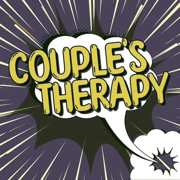 Exibição Conceitual Casal Terapia Conceito Negócio Tratar Angústia Relacionamento Para — Fotografia de Stock