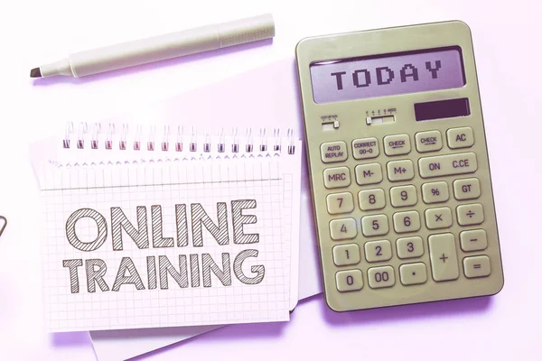 Text Caption Presenting Online Training Business Idea Computer Based Training — Stock Photo, Image