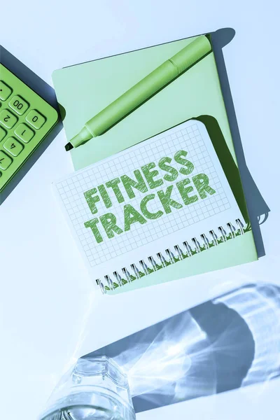 Εννοιολογική Λεζάντα Fitness Tracker Word Device Records Persons Daily Physical — Φωτογραφία Αρχείου