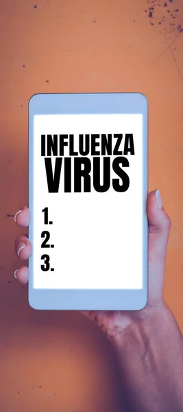 Kézírás Jel Influenza Vírus Üzleti Áttekintés Egy Influenzavírus Által Okozott — Stock Fotó