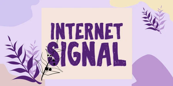 Texte Manuscrit Signal Internet Mot Pour Force Signal Reçu Par — Photo