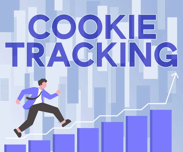 Znak Ręcznego Pisania Cookie Tracking Słowo Wpisany Dane Przechowywane Użytkowniku — Zdjęcie stockowe