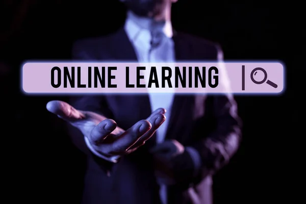 Visualizzazione Concettuale Online Learning Business Vetrina Strumento Educativo Basato Internet — Foto Stock