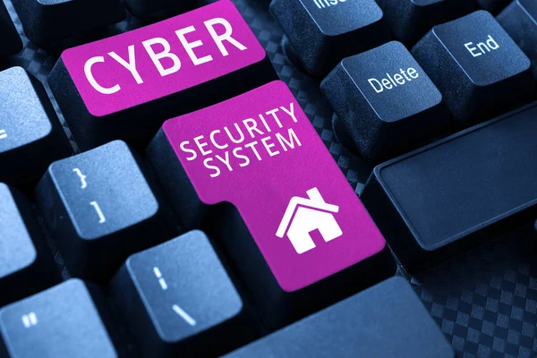 Kézírás Szöveg Cyber Security System Word Írt Technikák Védelme Számítógépek — Stock Fotó