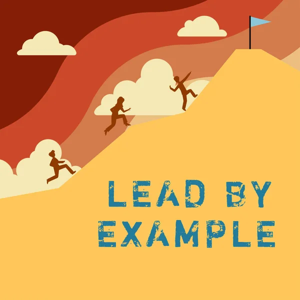 Escrevendo Exibindo Texto Lead Example Vitrine Negócios Leadership Management Mentor — Fotografia de Stock