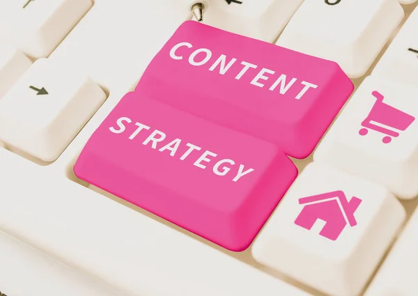 Handschrift Text Content Strategie Geschäftsansatz Marketing Information Media Advertising Management — Stockfoto