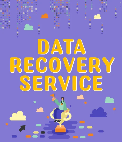 Sinal Texto Mostrando Serviço Recuperação Dados Abordagem Negócios Processo Recuperação — Fotografia de Stock