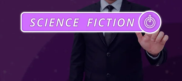 Konceptuell Bildtext Science Fiction Internet Concept Fantasy Entertainment Genre Futuristiska — Stockfoto