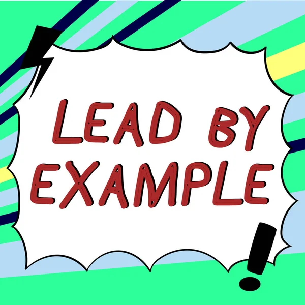 Sinal Texto Mostrando Liderança Por Exemplo Word Leadership Management Mentor — Fotografia de Stock
