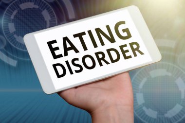 Düzensiz yeme alışkanlıklarıyla karakterize edilen ilham verici yemek yeme bozuklukları, internet kavramı hastalıklarını gösteren metin