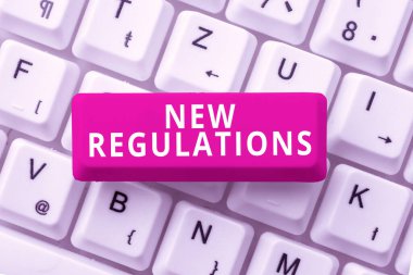 İlham veren yeni düzenlemeleri gösteren metin, bir hükümet veya otorite tarafından kontrol etmek için yapılan kurallar üzerine yazılmış sözcük