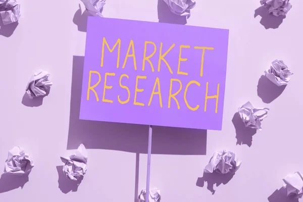 Exhibición Conceptual Investigación Mercado Enfoque Empresarial Recopilación Información Sobre Las — Foto de Stock