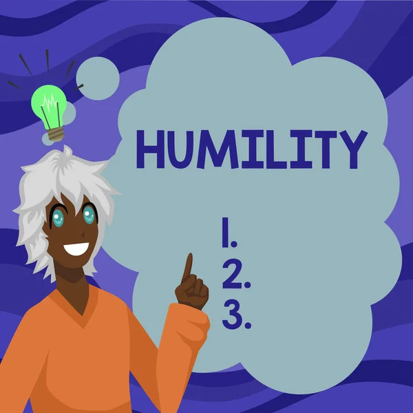 Sinal Texto Mostrando Humildade Conceito Negócio Sendo Humilde Uma Virtude — Fotografia de Stock