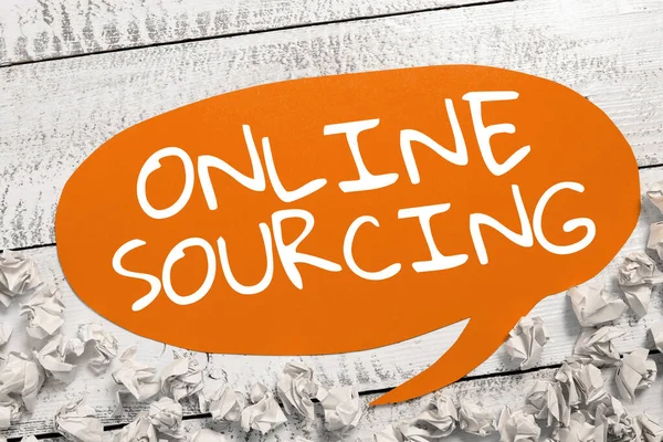 Didascalia Concettuale Online Sourcing Business Approach Acquisto Beni Servizi Avviene — Foto Stock
