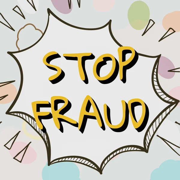 Tampilan Konseptual Stop Fraud Kampanye Business Showcase Menyarankan Masyarakat Untuk — Stok Foto