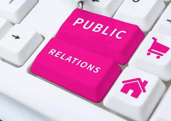 Podpis Koncepcyjny Public Relations Internet Concept Communication Media People Information — Zdjęcie stockowe