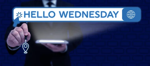 Hello Wednesday Business Idea Hump Day Working Week Calendar 스트리트 — 스톡 사진