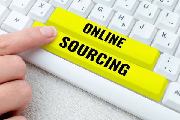 Sign Displaying Online Sourcing Business Approach Αγορά Αγαθών Και Υπηρεσιών — Φωτογραφία Αρχείου