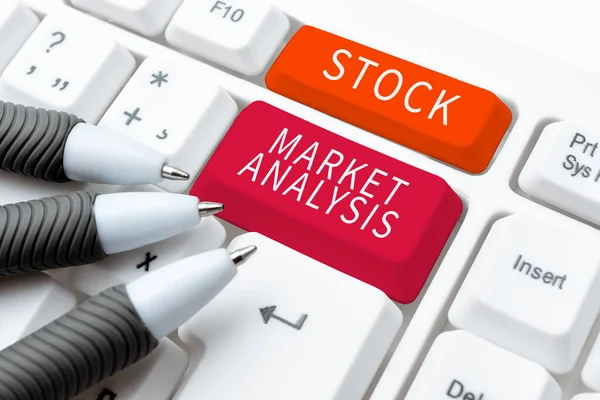 Знак Отображающий Анализ Фондового Рынка Концепция Позволяющая Инвесторам Узнать Ценность — стоковое фото