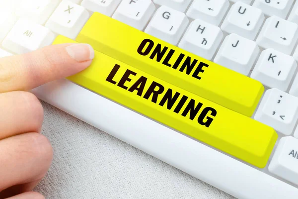 Εννοιολογική Λεζάντα Online Learning Επιχειρησιακή Επισκόπηση Εκπαιδευτικό Εργαλείο Βάση Και — Φωτογραφία Αρχείου