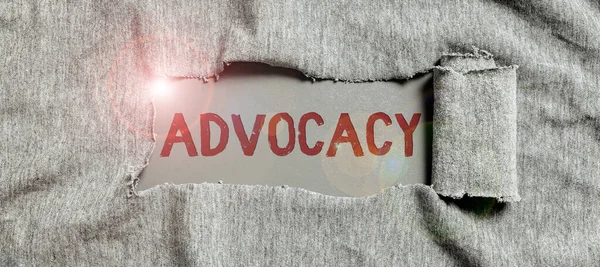 Λεζάντα Κειμένου Που Παρουσιάζει Advocacy Έννοια Που Σημαίνει Επάγγελμα Δικηγόρου — Φωτογραφία Αρχείου