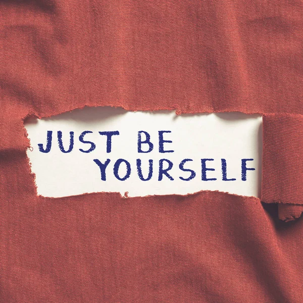 Testo Che Mostra Ispirazione Just Yourself Approccio Commerciale Self Attitude — Foto Stock