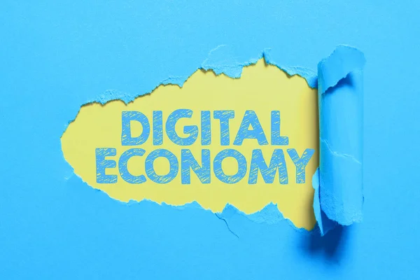Texto Que Mostra Inspiração Economia Digital Internet Concept Economic Activities — Fotografia de Stock