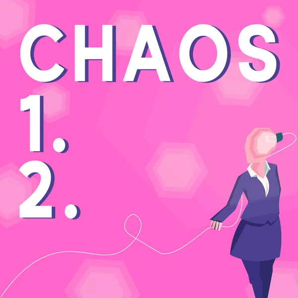 Chaos 소개하는 텍스트 Business Idea Complete Disorder 그리고 대규모의 — 스톡 사진