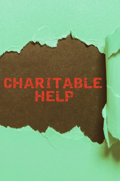 Yardımsever Yardım Gösteren Metin Başlığı Ihtiyacı Olanlara Ücretsiz Para Verme — Stok fotoğraf