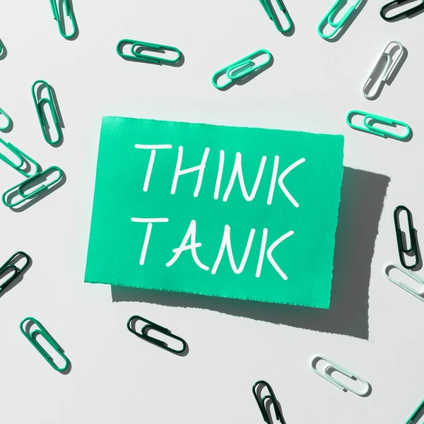 Ispirazione Mostrando Segno Think Tank Concetto Significato Pensare Soluzioni Innovative — Foto Stock