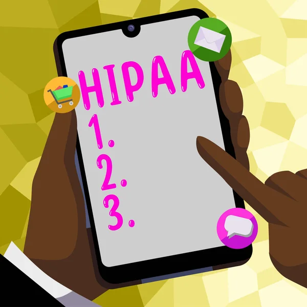 概念写真のHipaaを示すテキスト署名 Acronym アクロニム 健康保険のポータビリティのための略 — ストック写真