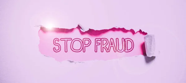 Handstilstext Stoppa Bedrägeri Affärsidé Kampanj Råder Människor Att Titta Sina — Stockfoto