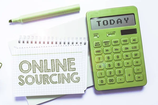 Концептуальный Заголовок Online Sourcing Business Overview Purchase Goods Services Coursed — стоковое фото