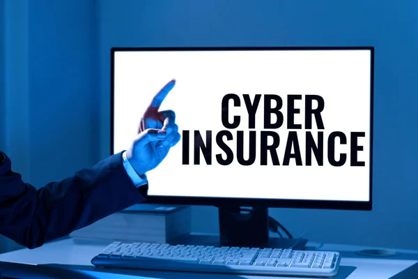 Exibição Conceitual Cyber Insurance Word Escrito Proteger Empresas Usuários Riscos — Fotografia de Stock