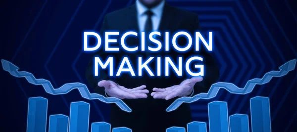 Kézírás Szöveg Döntéshozatal Üzleti Megközelítés Döntéshozatal Folyamata Különösen Fontos — Stock Fotó