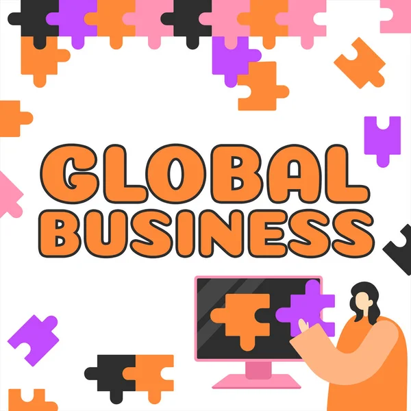 Tekst Pokazujący Inspirację Global Business Word Dla Firmy Obsługującej Obiekty — Zdjęcie stockowe