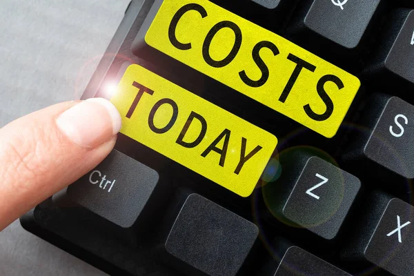 Koncepcyjne Wyświetlanie Kosztów Przegląd Działalności Wydatki Kwota Którą Należy Zapłacić — Zdjęcie stockowe